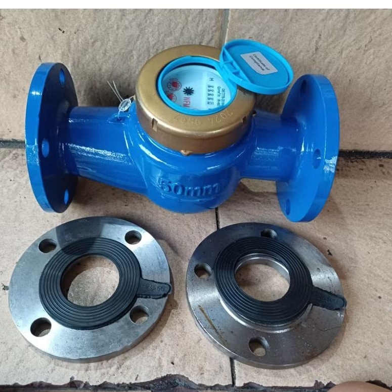 Jual Water Meter Meteran Air Ukuran 2 inch DN 50 mm Double Flange ...