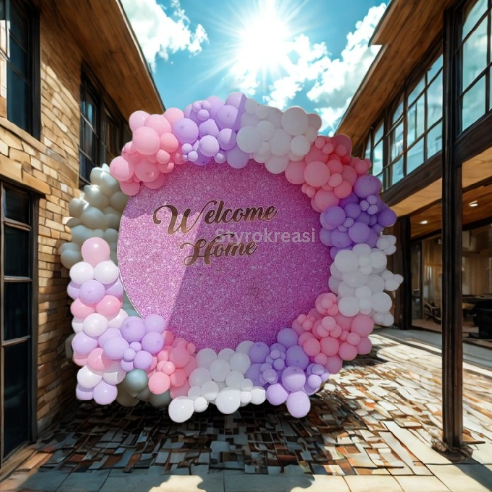 Jual backdrop styrofoam bentuk bulat ukuran 200cmx200cm 2 layer ...