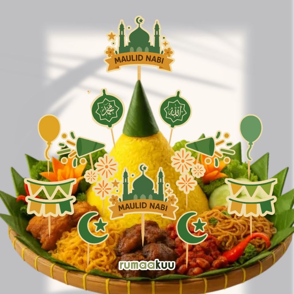 Jual Rumaakuu Topper Tumpeng Maulid Nabi – Hiasan Tumpeng & Nasi Kuning ...