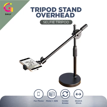 Tripod Stand Holder Overhead Meja Untuk HP Lampu Konten Kamera