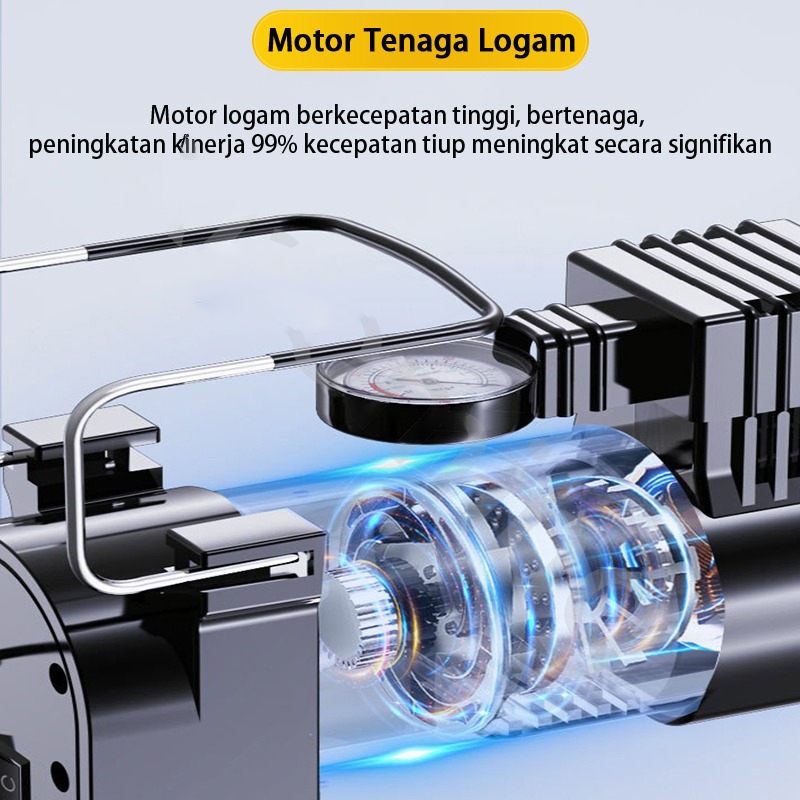Jual Pompa Angin Mini Compressor Listrik Dc 12V Cet Heavy Duty150 Psi ...