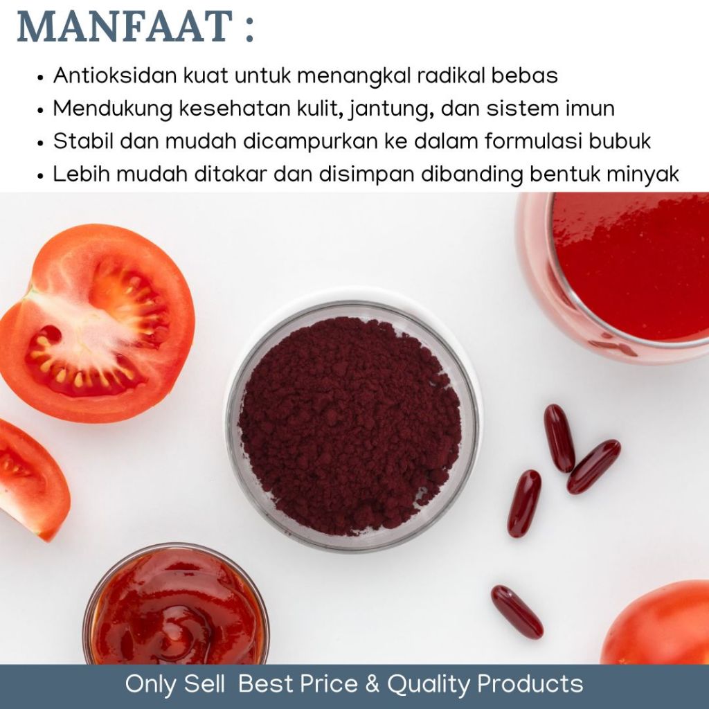 Jual Bubuk Likopen Antioksidan Food Grade 25gr / Lycopene Powder Water ...