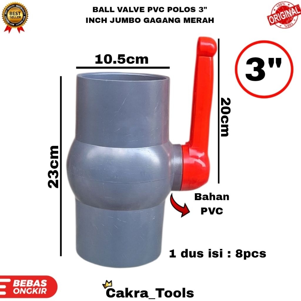 Jual BALL VALVE PVC POLOS 3