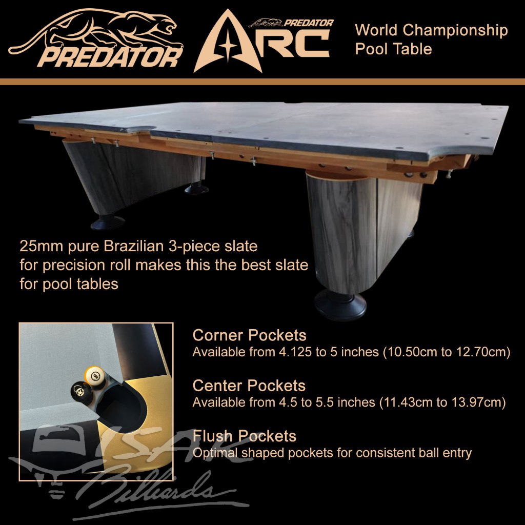 Jual Predator Arc World Championship Pool Table - Pro 9-Foot 3-PC ...