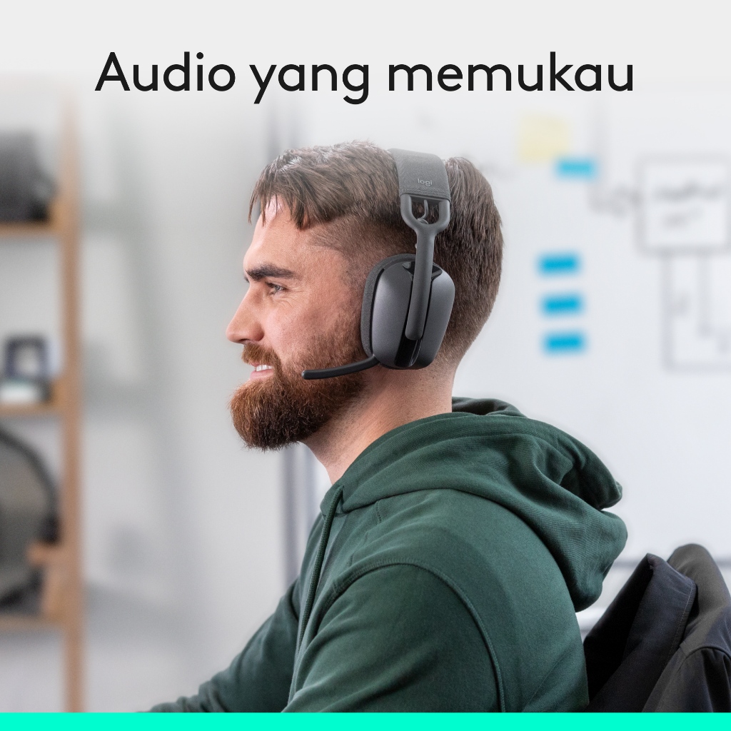 Logitech Zone Vibe 100 Wireless Headphone dengan Bluetooth Multipoint dan Mikrofon Noise-Cancelling (6)