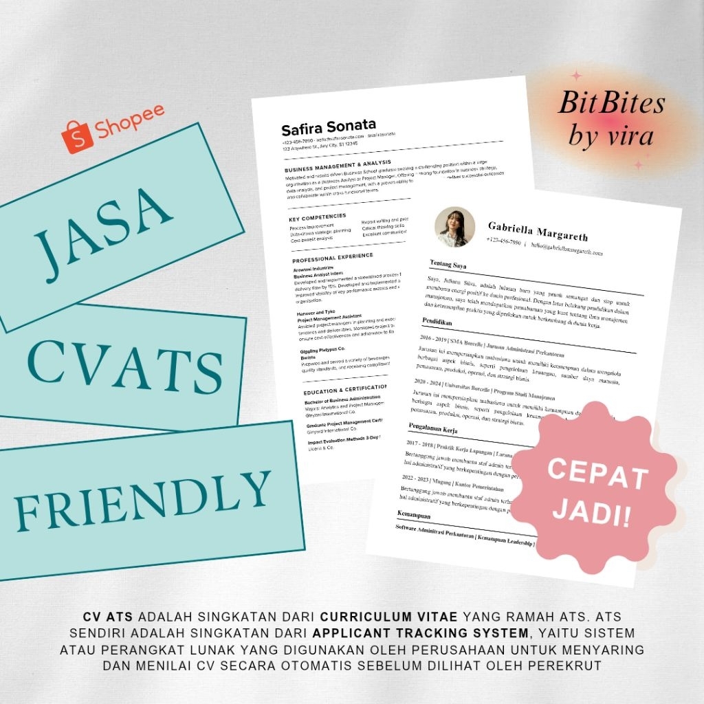 Jual CV ATS Friendly | Shopee Indonesia