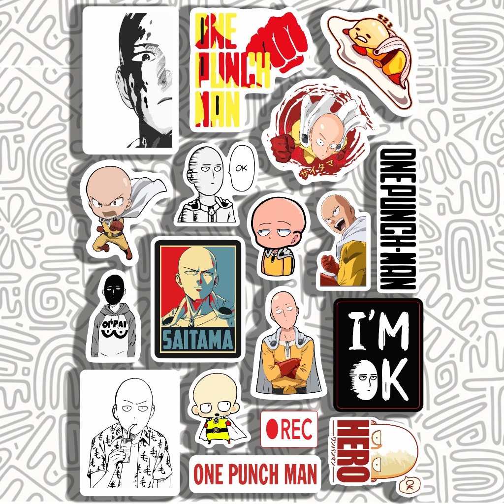 Jual Sticker One Punch Man || Stikier Anime Saitama \\ Stiker Helm Case ...