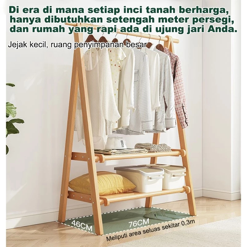 Jual Rak Baju Lipat Segitiga Stabil - Portable 2 in 1 (Hanger + Rak ...