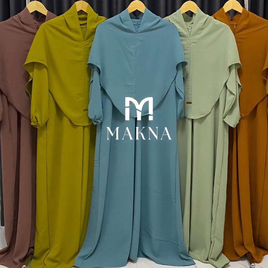 Jual KODE X52T Maya Gamis Abaya Set Hijab Bergo Jumbo Bahan Crinkle ...