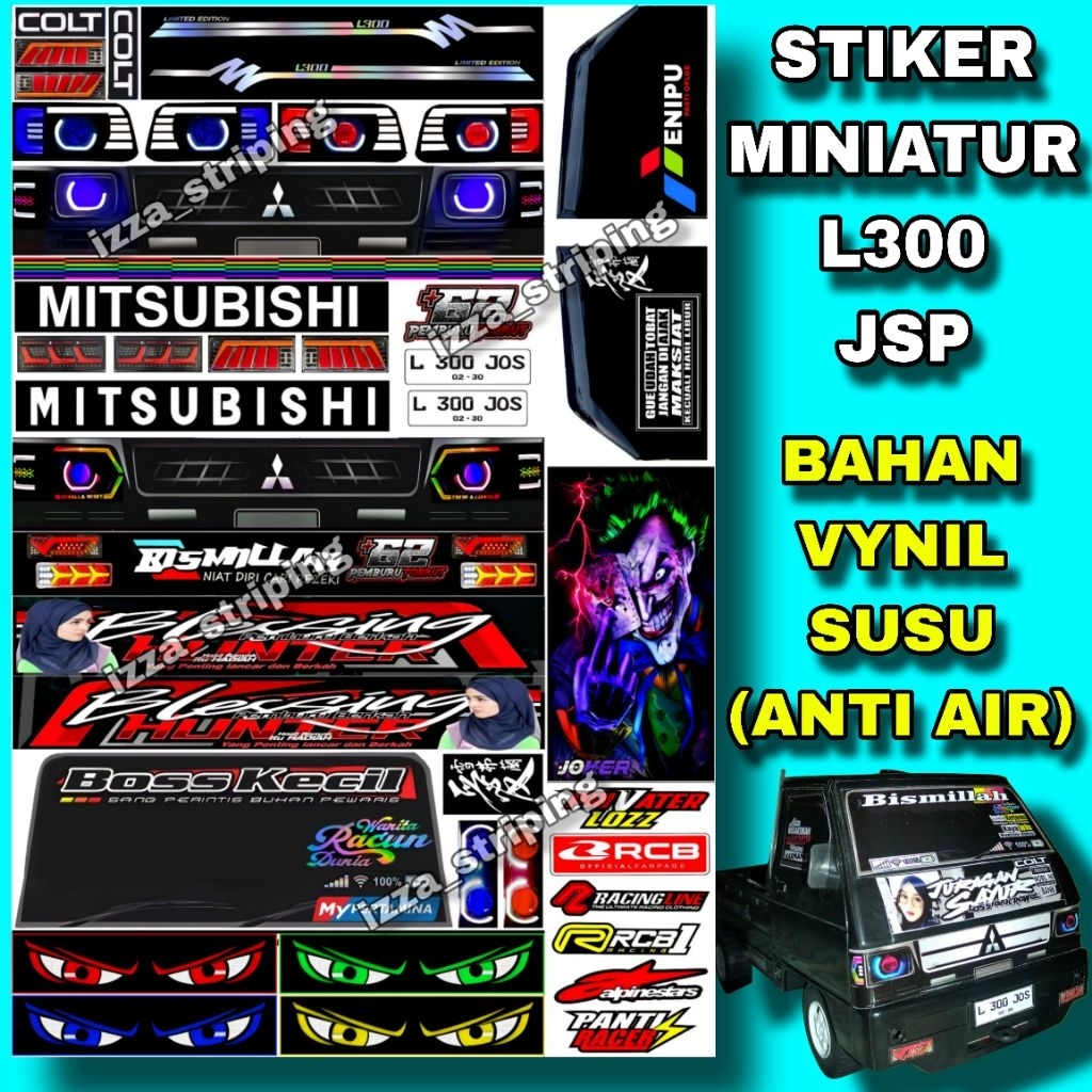 Jual STICKER PACK MINIATUR PICKUP L300 EURO 4 BILED BAHAN VYNIL SUSU 1 ...