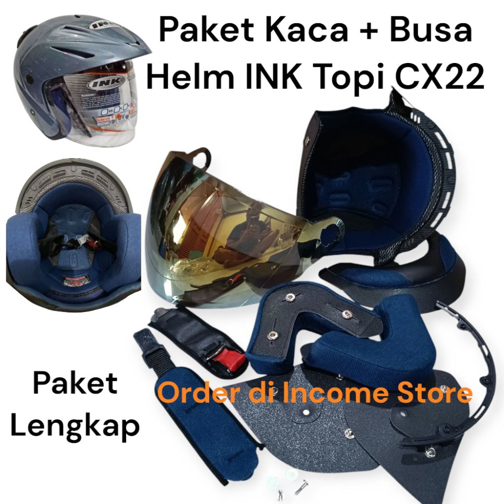 Jual Paket Lengkap Kaca + Busa INK CX22 Kaca Visor Helm INK CX22 Busa ...