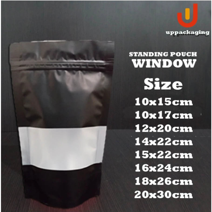Jual Standing Pouch Ziplock Window Hitam Kemasan Snack dan Makanan ...