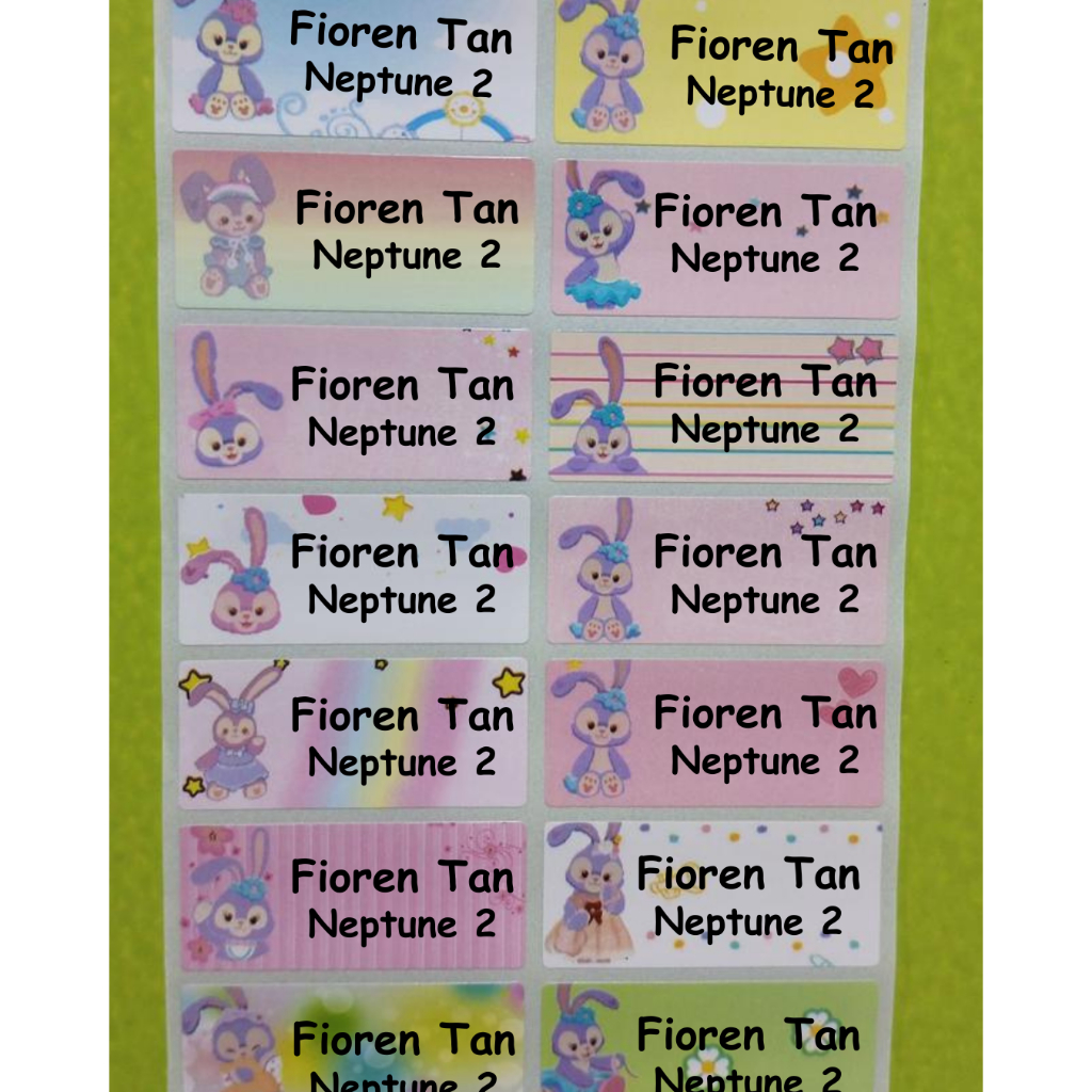 Jual Label Nama / Sticker Waterproof - Stella Lou / Stellalou (Rabbit ...