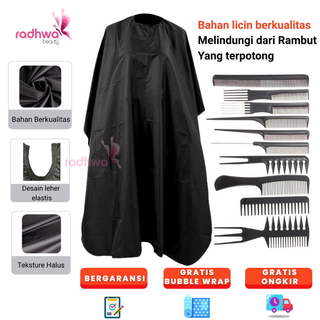 Jual Kain Kip Cukur Rambut Salon Jubah Apron Pangkas Rambut Barbershop ...