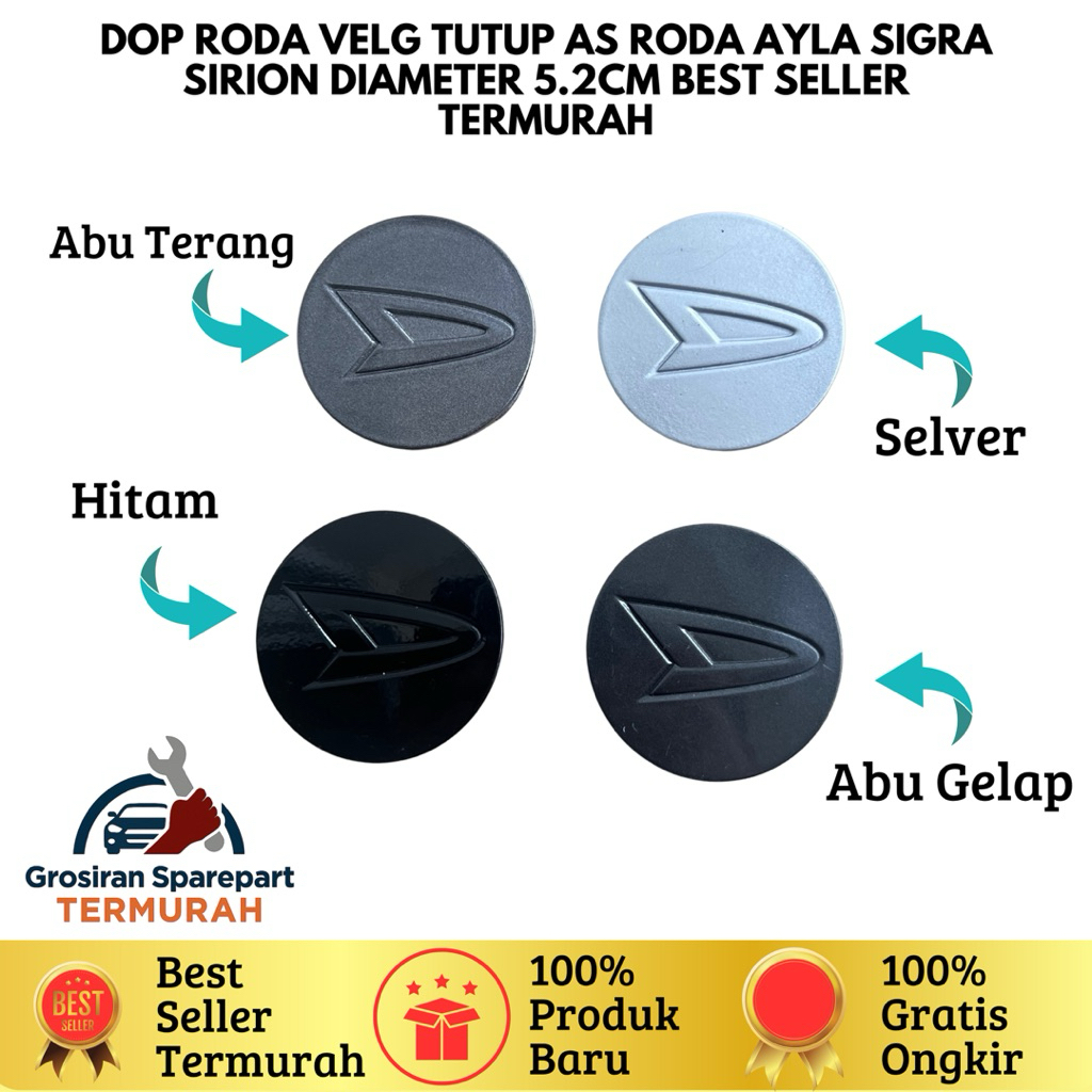 Jual Dop roda Velg Tutup As Roda Ayla Sigra Sirion Diameter 5.2cm Best ...