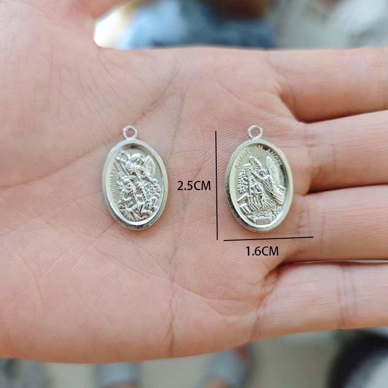 5 Pcs Perak Malaikat Dua Sisi Saint Michael Tokoh Agama 4