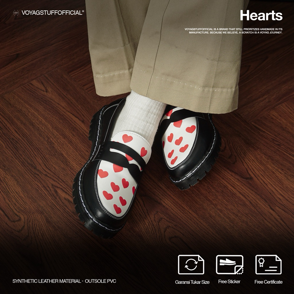 Jual Voyagstuffofficial - Hearts Sepatu Slip On Pria Penny Loafers ...