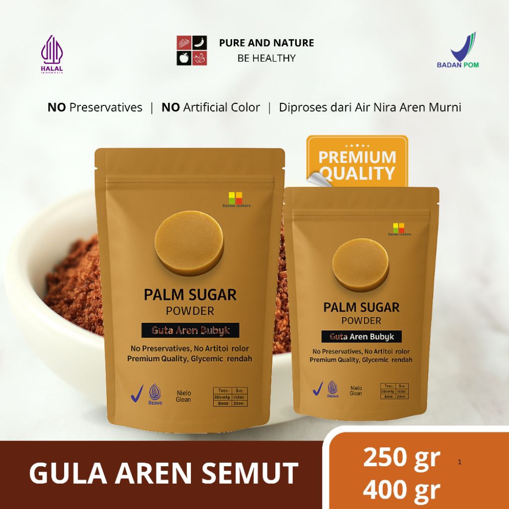 Jual Pure and Nature Gula Aren Bubuk Premium- Premium Palm Sugar Powder ...
