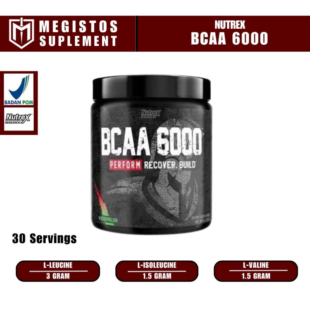 Jual Nutrex Bcaa 6000 Powder 30 Servings Perform Recovery Build ...