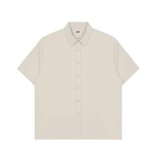 M231 Kemeja Pria Boxy Tekstur Khaki 1170C