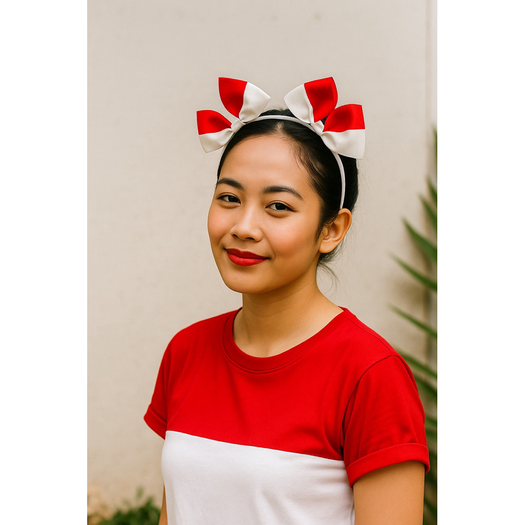 Jual Bando Kemerdekaan Dua Pita Merah Putih Double Bow Red White ...