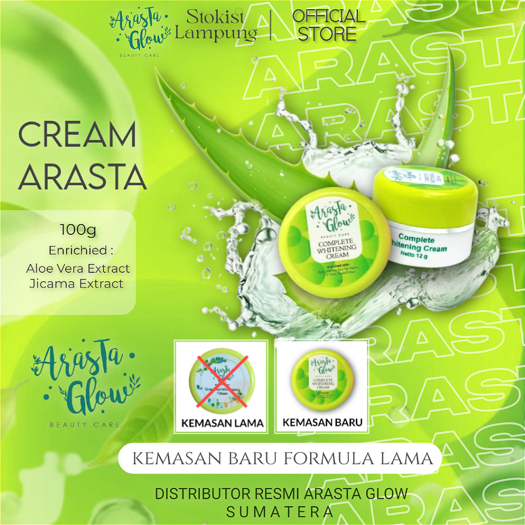 Jual ARASTA GLOW KEMASAN BARU FORMULA LAMA COMPLATE WHITENING DAY AND ...