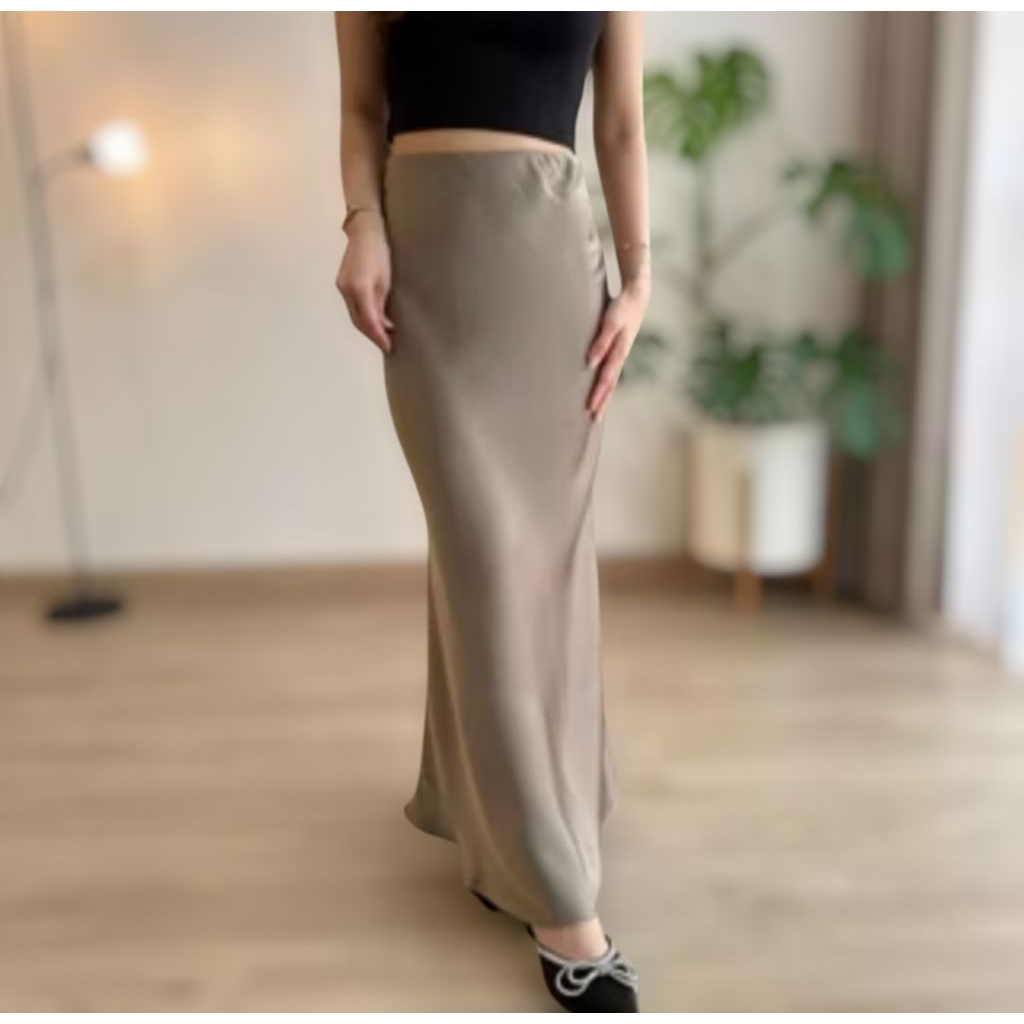 Jual Rok Satin Long Skirt - Rok Satin Panjang - Rok Satin silk premium ...