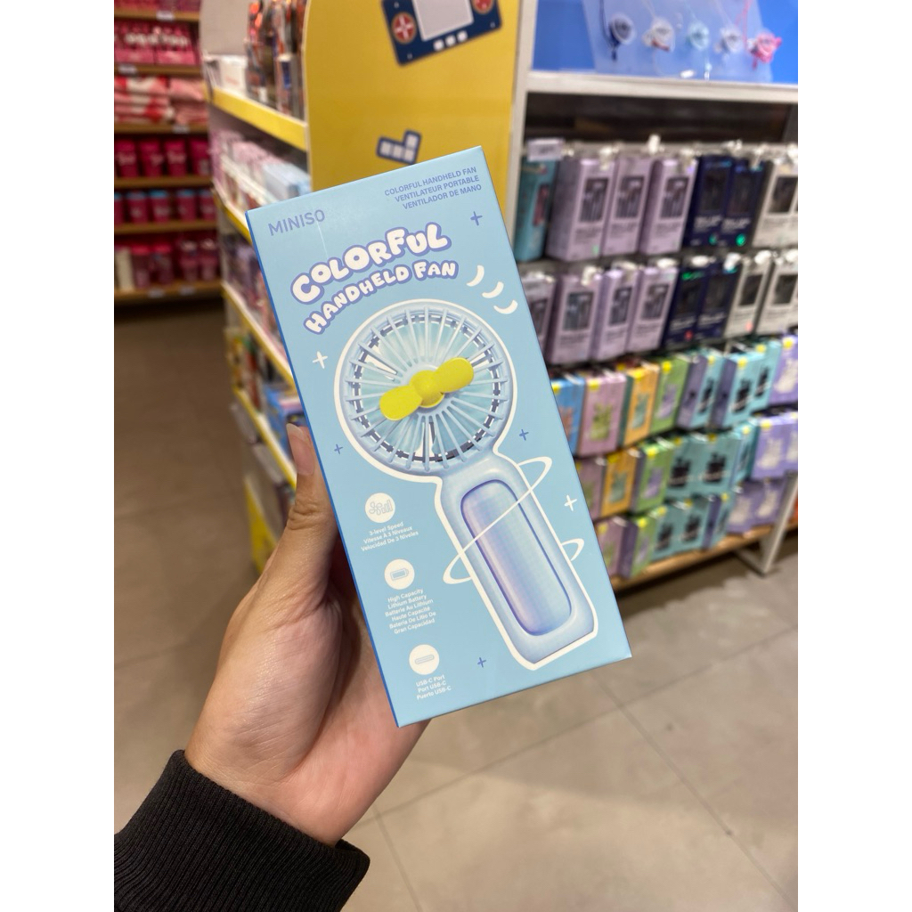 Jual Miniso - Colorful Handheld Fan (Blue) | Shopee Indonesia