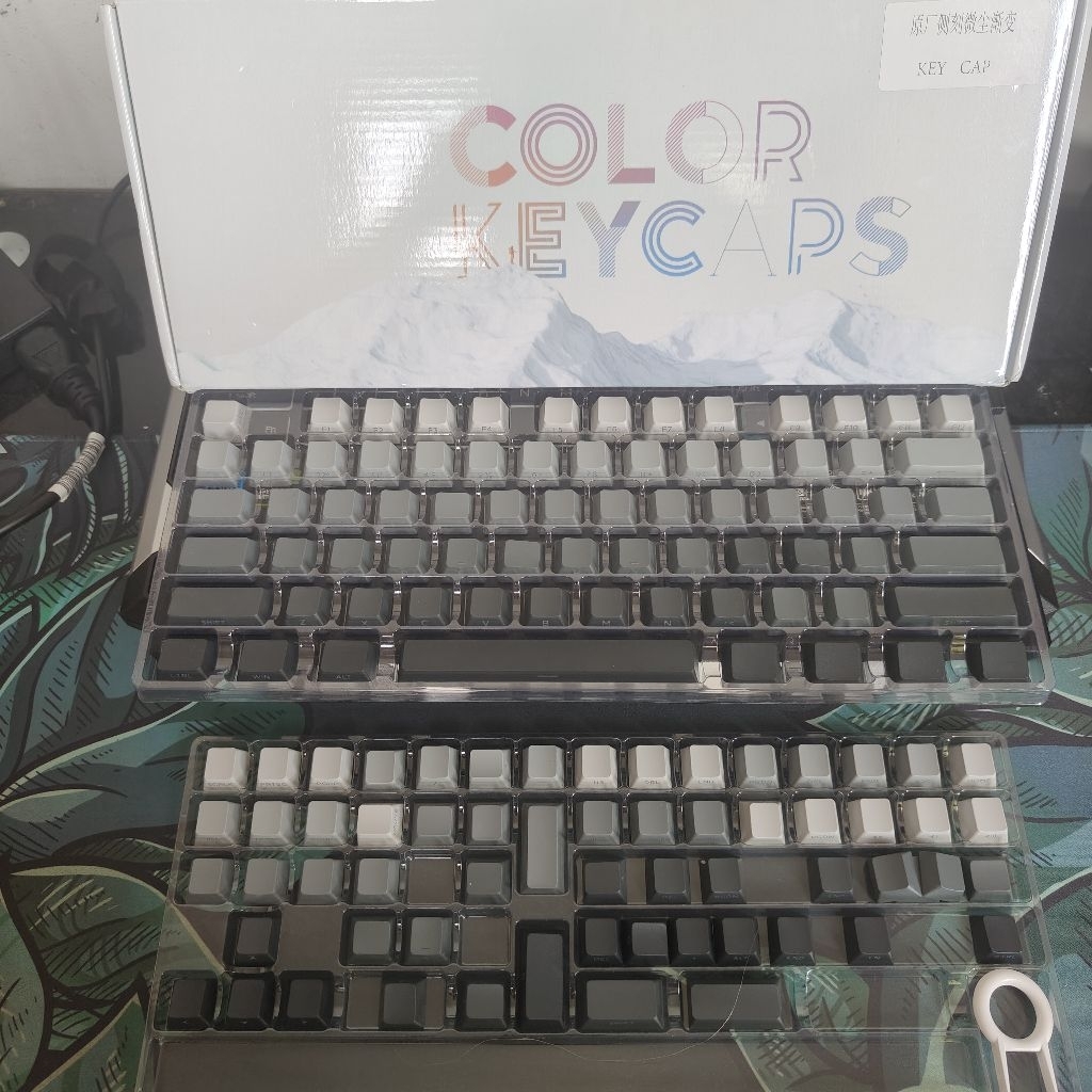 Jual Gradient Keycaps OEM Side Printed Keycap - Gradien Grey Black ...
