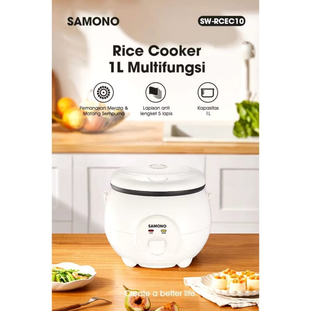 Jual SAMONO SW-RCEC10 Rice Cooker 1L Multifungsi | Shopee Indonesia