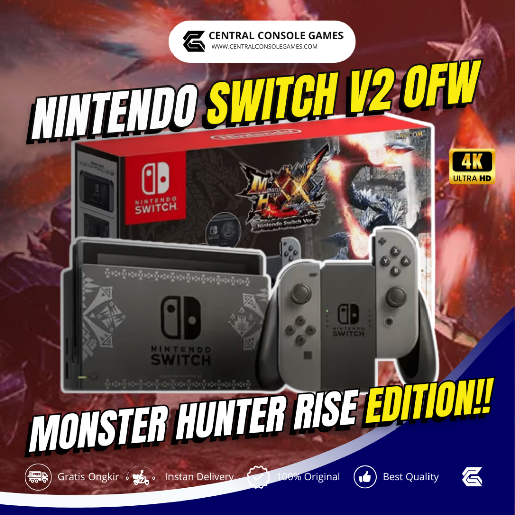 Jual Nintendo Switch V2 OFW Monster Hunter Rise Edition | Shopee Indonesia