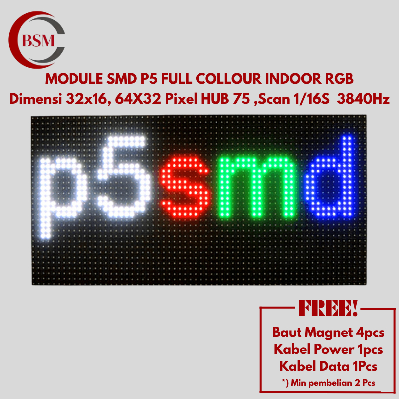 Jual Module P5 SMD RGB Full Collour Indoor LED Screen Panel/Module with ...