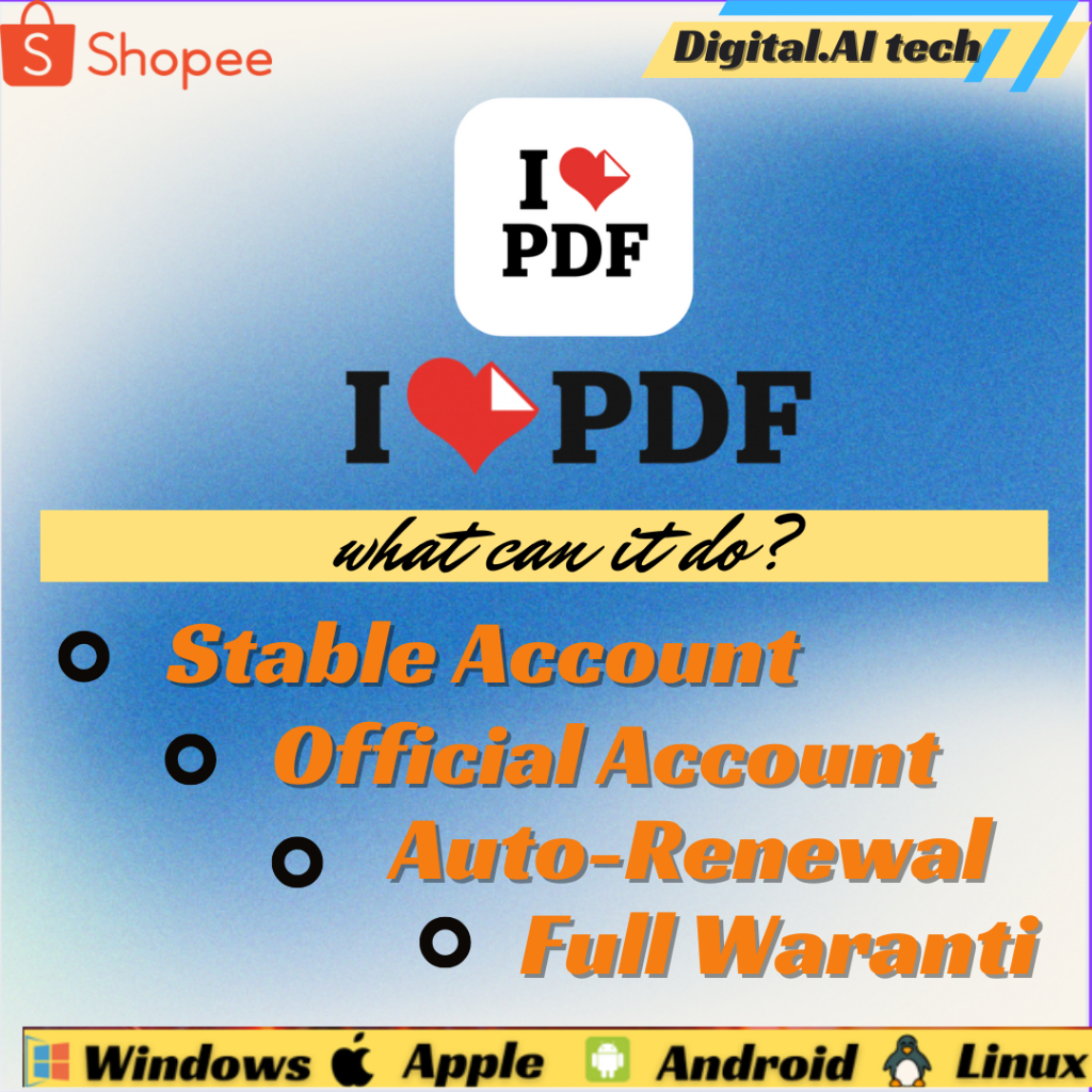 Jual iLovePDF Premium Premium Account Merge/Edit PDF to Word ...