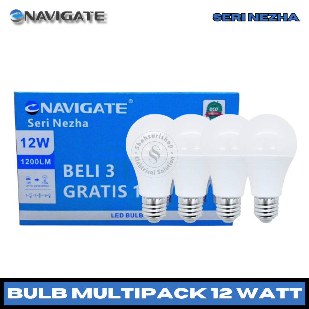 Jual NAVIGATE LED BULB SERI NEZHA 9 12 WATT LAMPU PAKET 3 GRATIS 1 ...