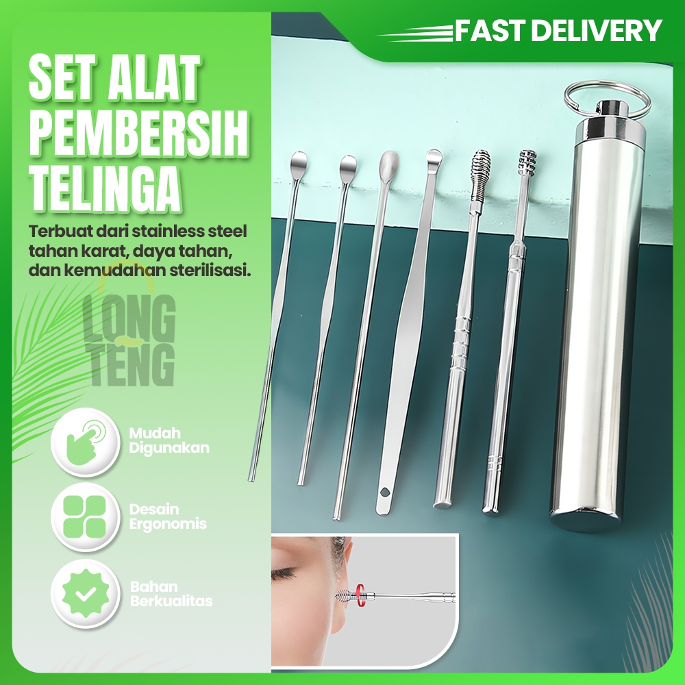 Jual Alat Pembersih Telinga Ear Pick Set 6in1 Perawatan Kesehatan ...