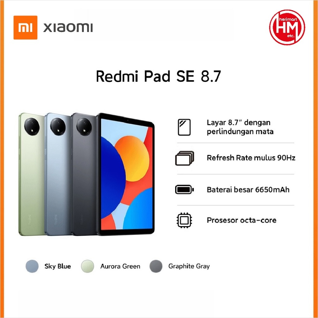 Tablette Xiaomi Redmi Pad SE 8.7" - 4 Go RAM, 128 Go, écran 8.7 Pouces, Processeur Octa Core, Couleur Gris Grafito