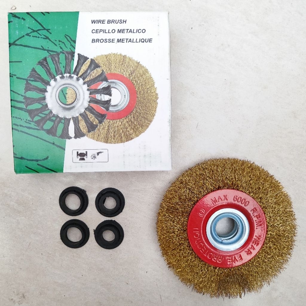 Jual Mata Gerinda Sikat Kawat Bulat Circular Flat Brush Wire Wheel 4 ...