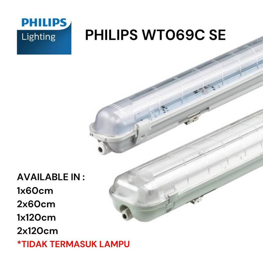 Jual KAP LAMPU WATERPROOF PHILIPS WT069C 2X18 2X8 1X18 1X8 60CM 600MM ...