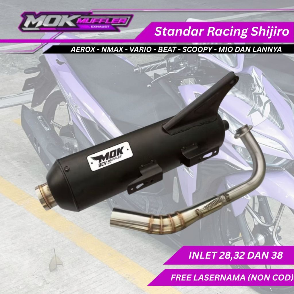 Jual Knalpot Standar Racing Shijiro Kolong Bawah Emblem White Aerox ...