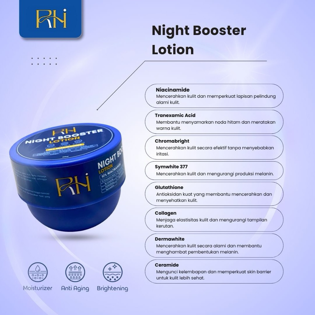 Jual ️BPOM RHI Night Booster Lotion || hb dostingnya RHI ️ (1pot) free ...