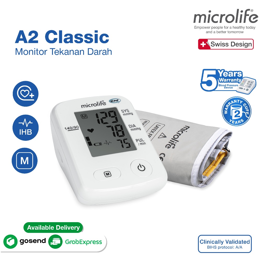 Jual MICROLIFE Blood Pressure Monitor BP A2 Classic BP3UG1-2E Blood ...