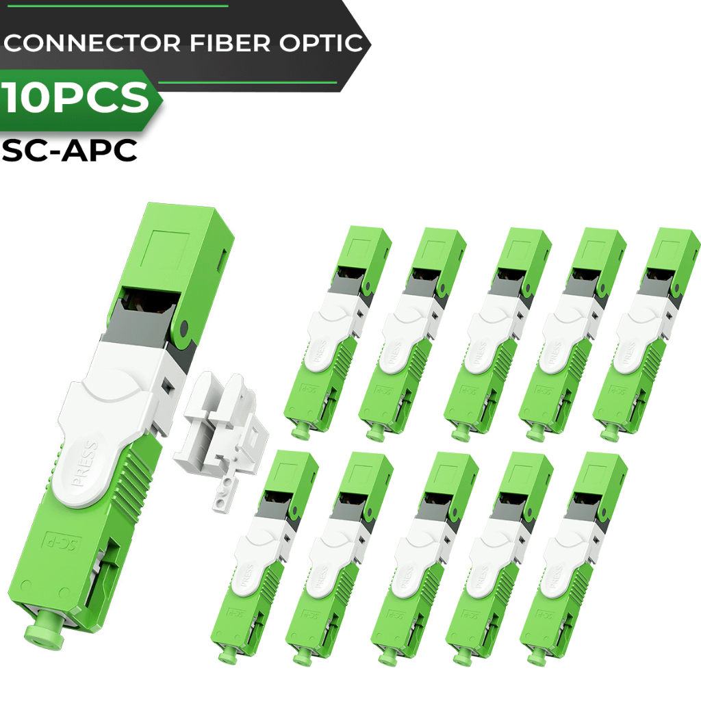 Jual Suksestceh Connector Fiber Optic SC-APC 10 Pcs Fast Connect Anti ...