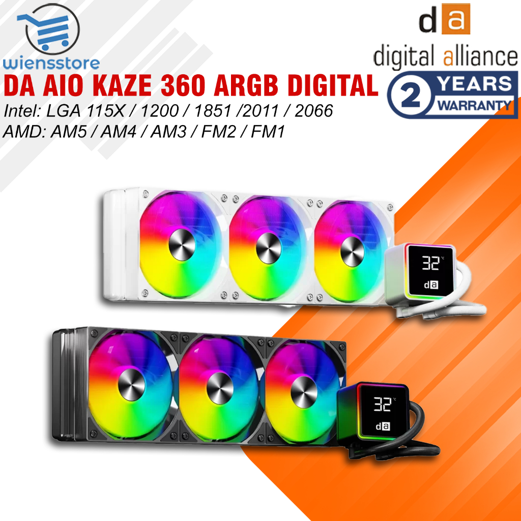 Jual Digital alliance AIO KAZE 360 ARGB DIGITAL CPU Water Cooler Intel ...