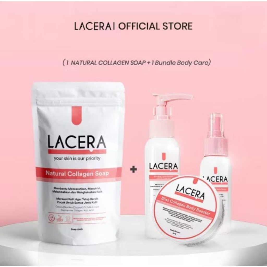 Jual Lacera Brightening Bundling (Lotion, Serum, Booster, Dan Soap ...