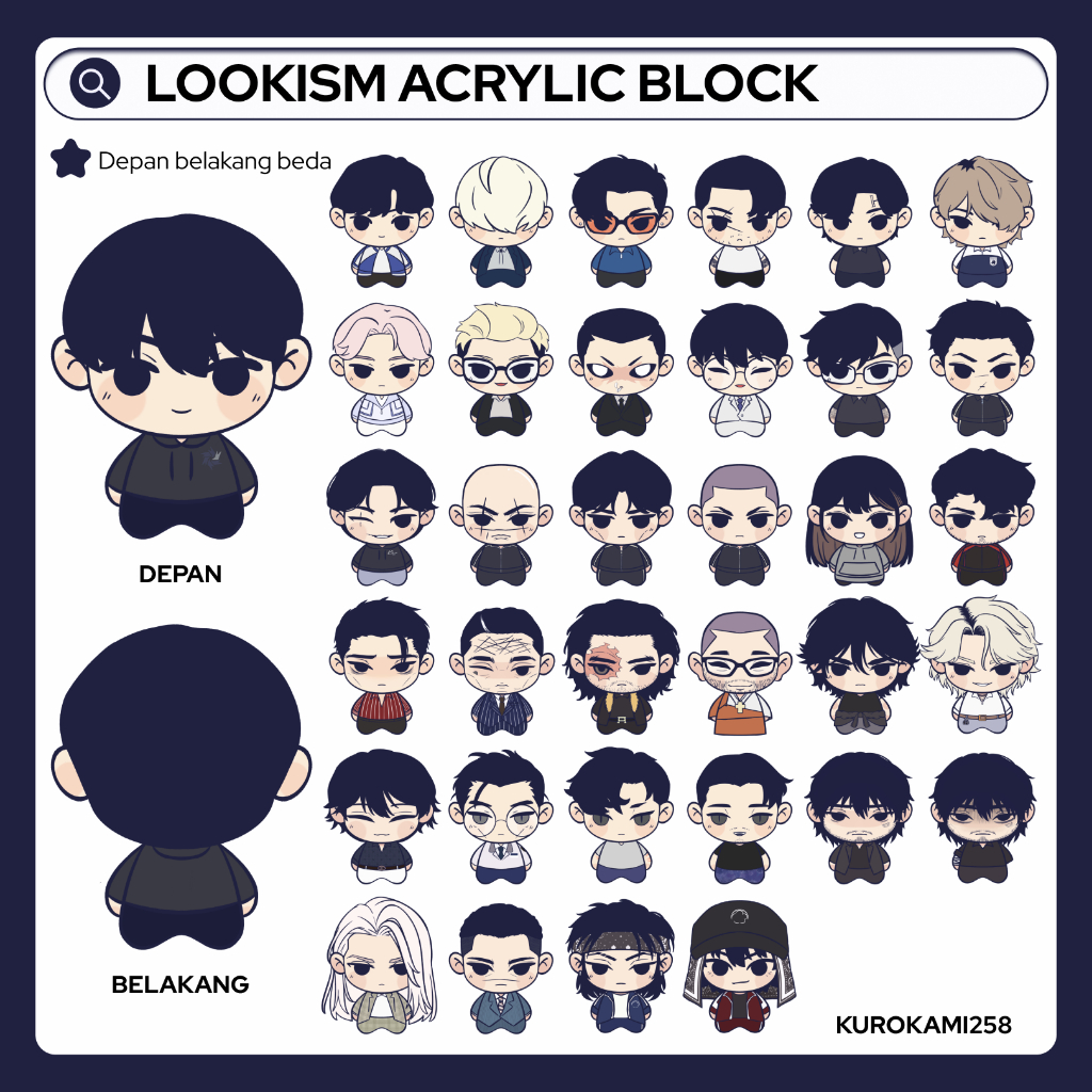Jual Lookism Acrylic Block 6 cm (Fanmerch by Kurokami258) | Shopee ...
