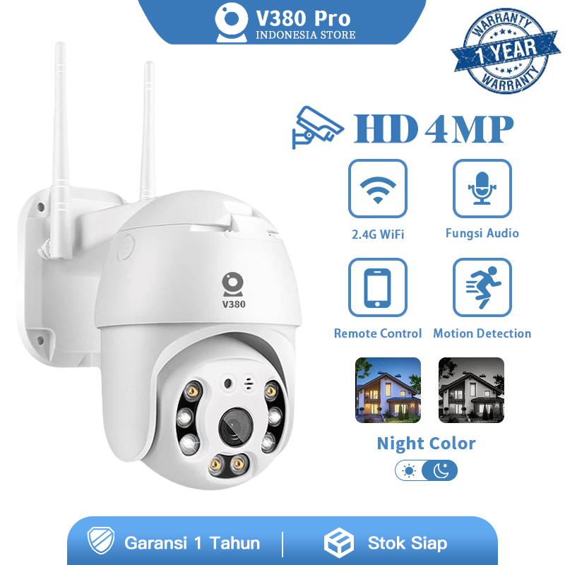 V380 CCTV 4MP FHD Wireless WIFI 360 Derajat Smart Outdoor Waterproof IP  Camera