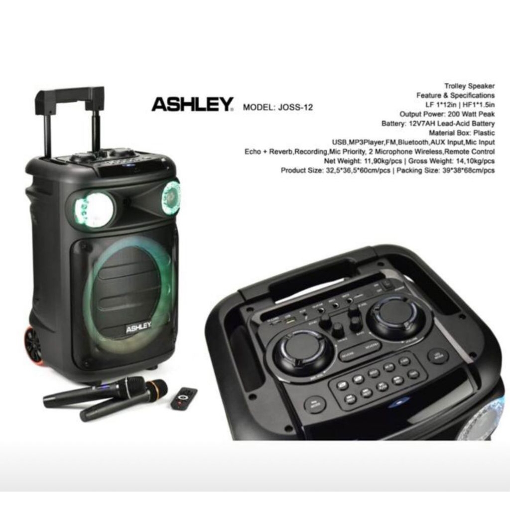 Jual Speaker Portable Wireless Ashley joss12 / RX 212 - 12 inch ...