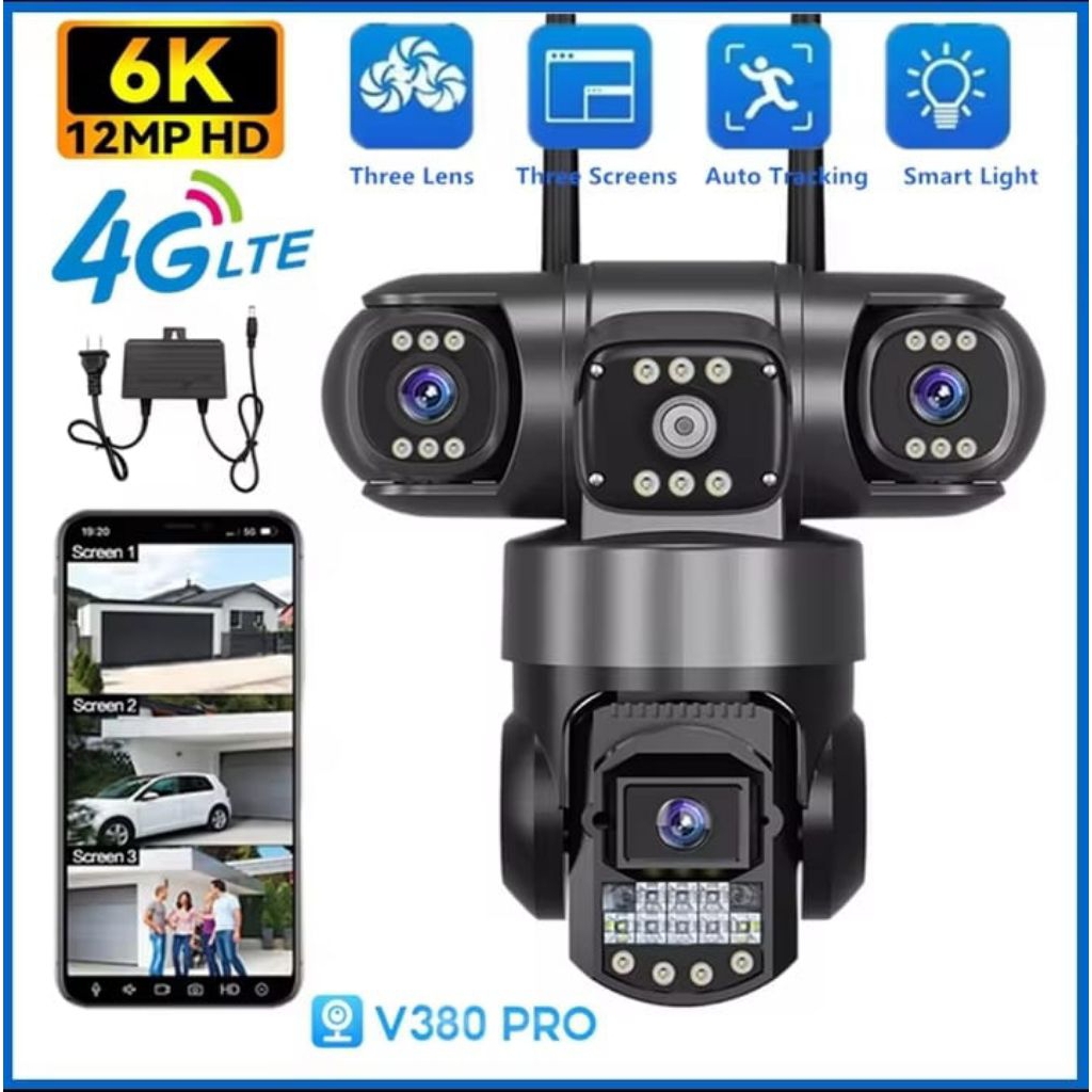 Jual IP CAMERA OUTDOOR TIGA LENSA/ TIGA LAYAR CAMERA SIM-CARD 4G 10X ...