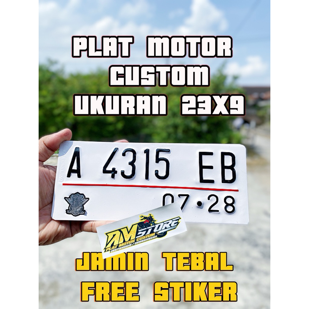 Jual Plat motor custom warna putih baut tanam plat motor custom satu ...