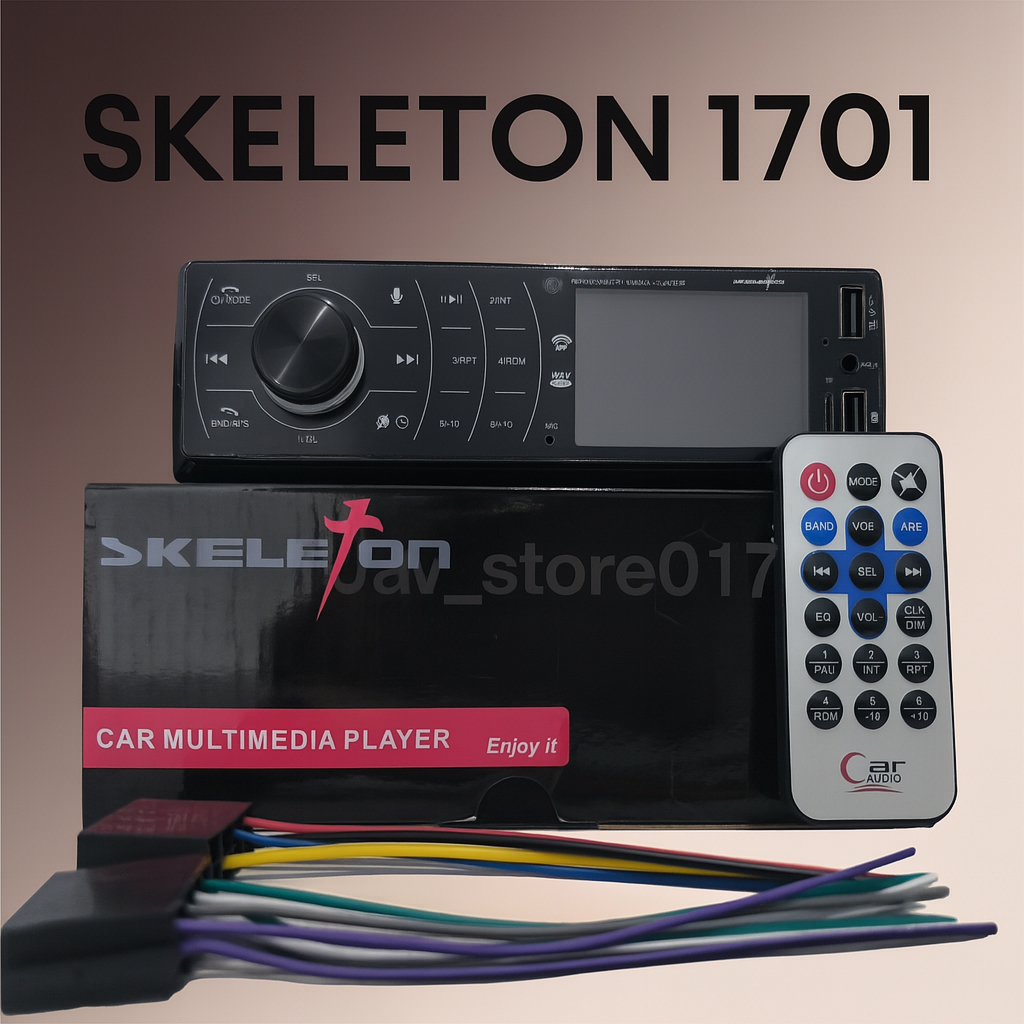 Skeleton Head UnitRadio Mp3 Usb Bluetooth Single Din SKT-1701